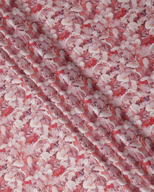 Rose Coral Synthetic Satin Fabric 110cm