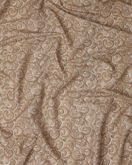 Sandy Tan Cotton Lawn Printed Fabric 110cm