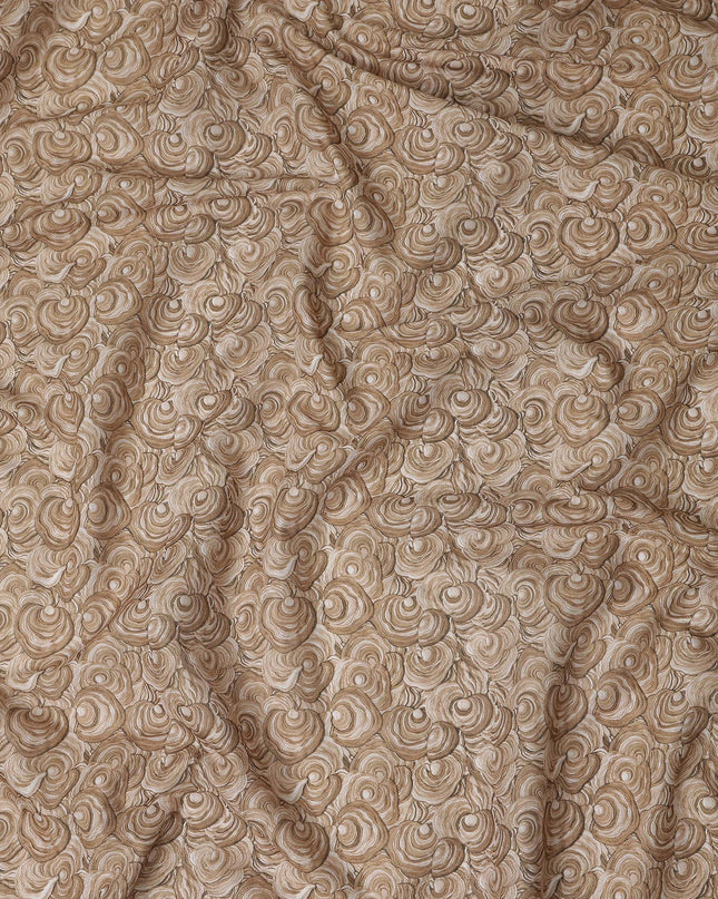 Sandy Tan Cotton Lawn Printed Fabric 110cm