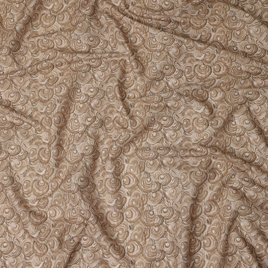 Sandy Tan Cotton Lawn Printed Fabric 110cm