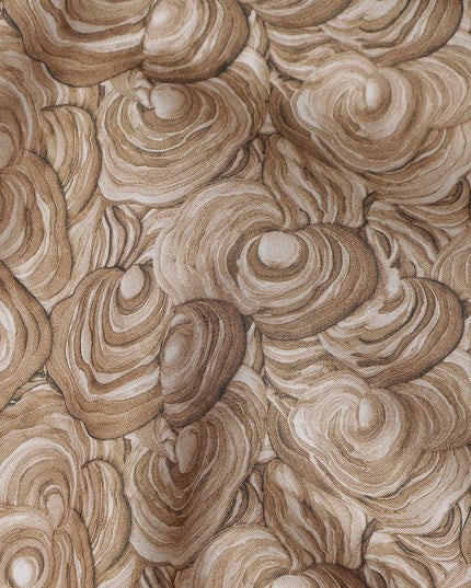 Sandy Tan Cotton Lawn Printed Fabric 110cm