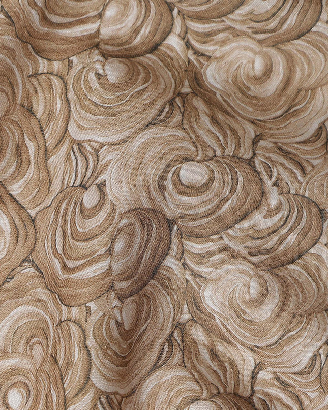 Sandy Tan Cotton Lawn Printed Fabric 110cm