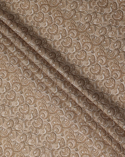 Sandy Tan Cotton Lawn Printed Fabric 110cm