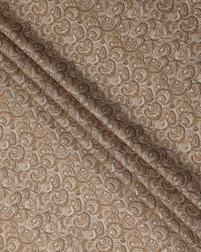 Sandy Tan Cotton Lawn Printed Fabric 110cm