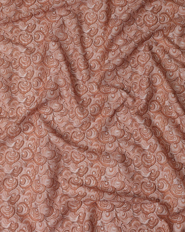 Terracotta Rust Cotton Lawn Printed Fabric 110cm
