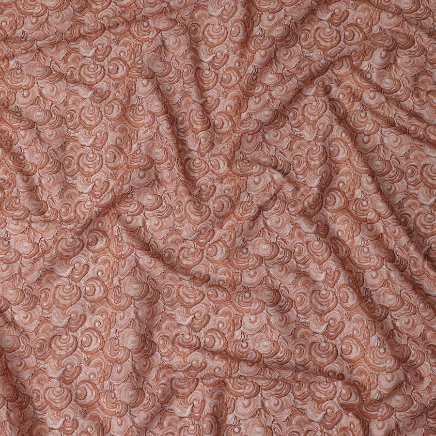 Terracotta Rust Cotton Lawn Printed Fabric 110cm