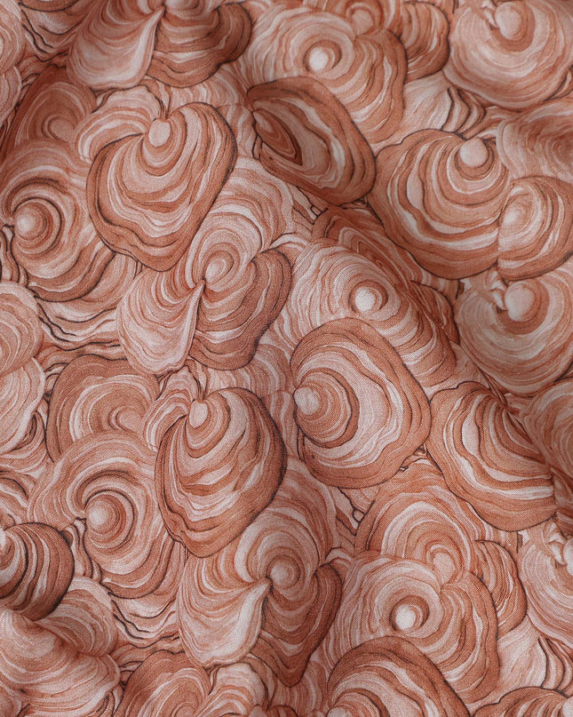 Terracotta Rust Cotton Lawn Printed Fabric 110cm