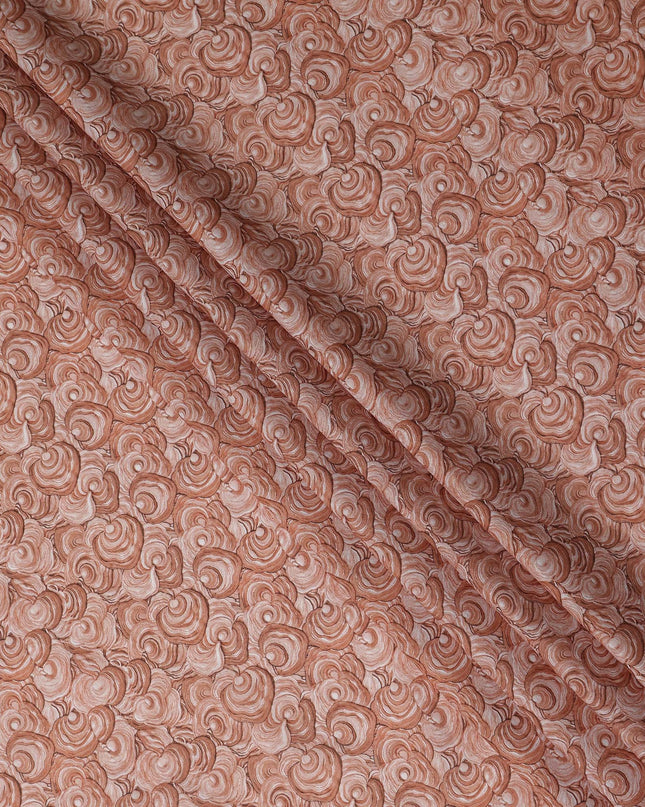 Terracotta Rust Cotton Lawn Printed Fabric 110cm