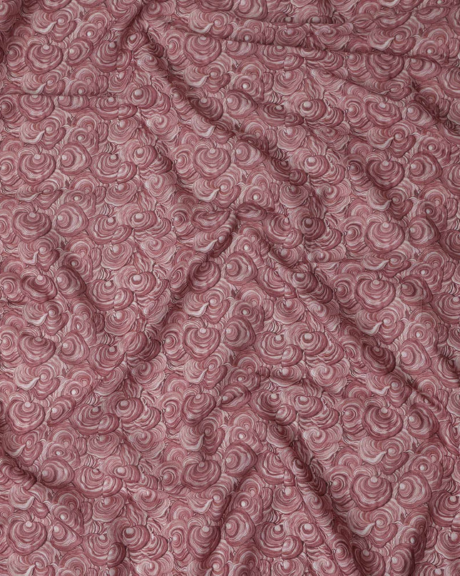 Dusty Mauve Cotton Lawn Printed Fabric 110cm