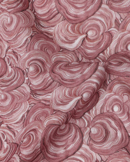 Dusty Mauve Cotton Lawn Printed Fabric 110cm