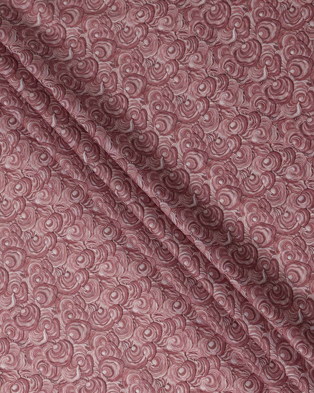 Dusty Mauve Cotton Lawn Printed Fabric 110cm