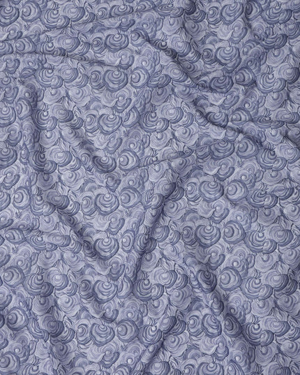 Slate Blue Cotton Lawn Printed Fabric 110cm