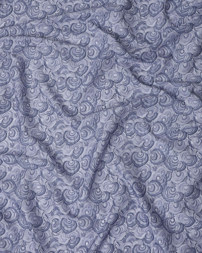 Slate Blue Cotton Lawn Printed Fabric 110cm