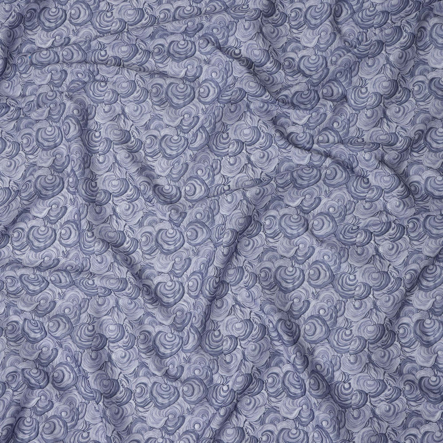 Slate Blue Cotton Lawn Printed Fabric 110cm