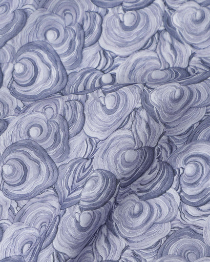 Slate Blue Cotton Lawn Printed Fabric 110cm