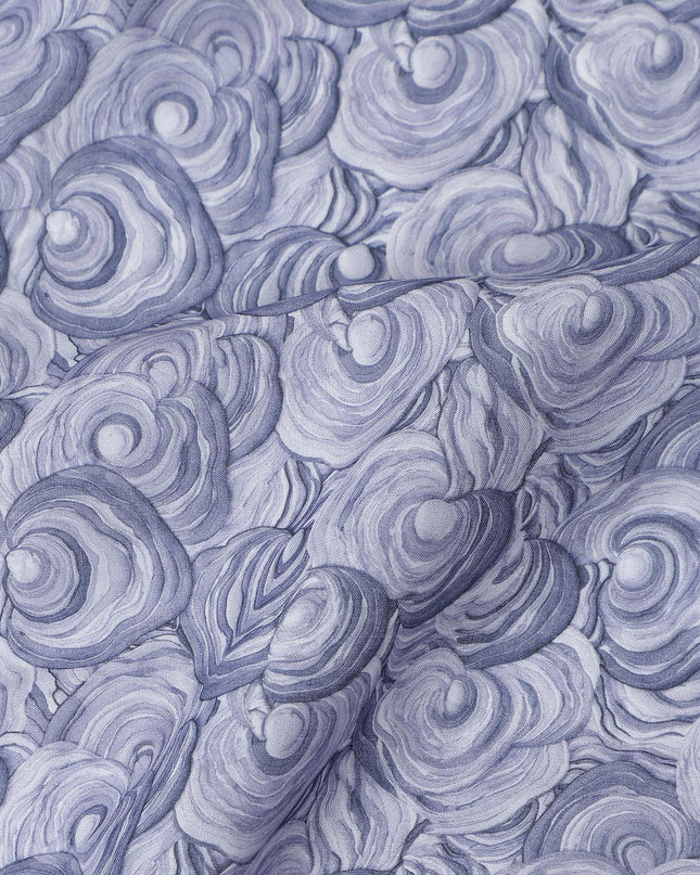 Slate Blue Cotton Lawn Printed Fabric 110cm