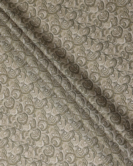 Olive Sage Cotton Lawn Printed Fabric 110cm
