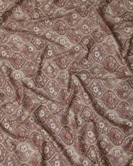 Rosewood Mauve Cotton Lawn Printed Fabric 110cm