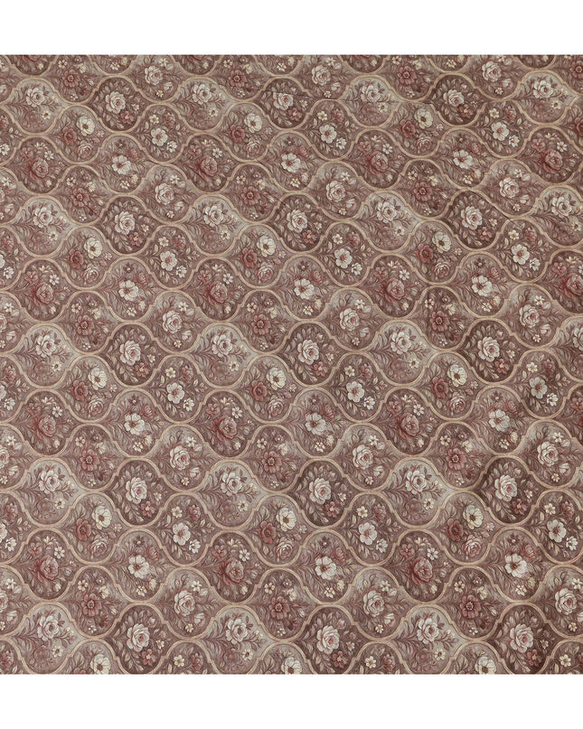 Rosewood Mauve Cotton Lawn Printed Fabric 110cm
