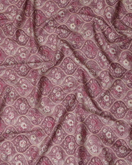 Orchid Mauve Cotton Lawn Printed Fabric 110cm