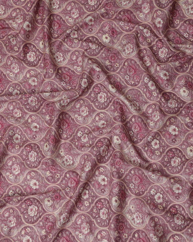 Orchid Mauve Cotton Lawn Printed Fabric 110cm