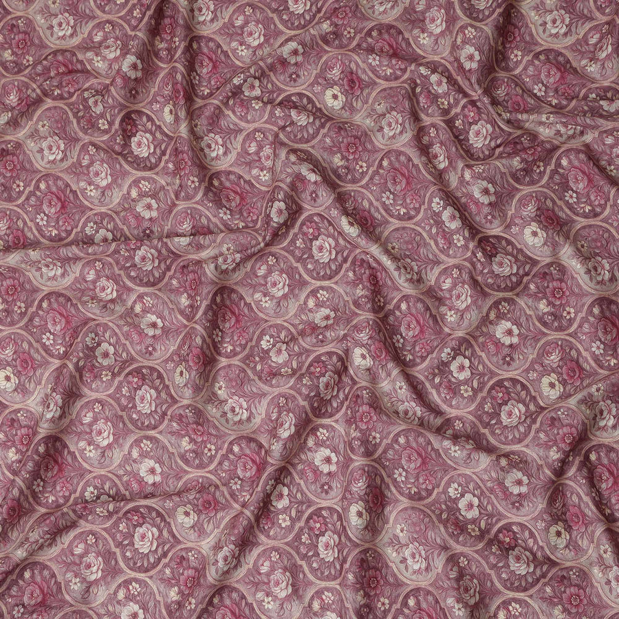 Orchid Mauve Cotton Lawn Printed Fabric 110cm