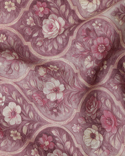 Orchid Mauve Cotton Lawn Printed Fabric 110cm