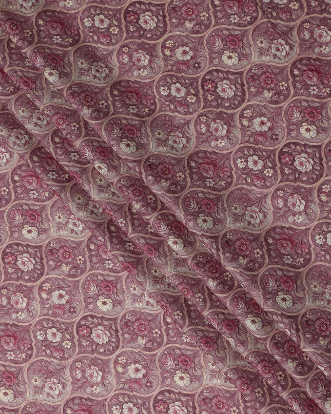 Orchid Mauve Cotton Lawn Printed Fabric 110cm