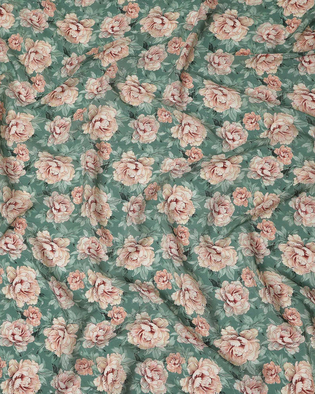 Sea Green Viscose Crepe Fabric 110cm