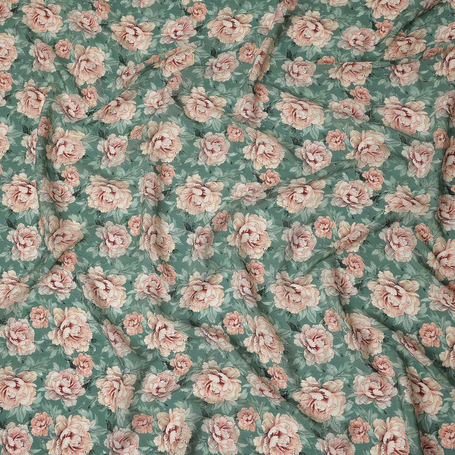 Sea Green Viscose Crepe Fabric 110cm