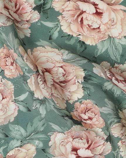 Sea Green Viscose Crepe Fabric 110cm