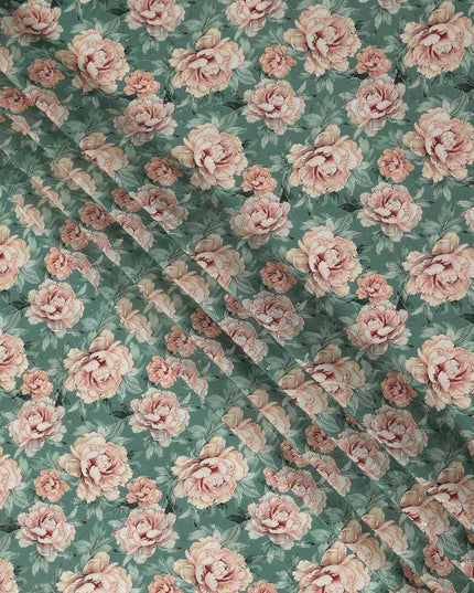 Sea Green Viscose Crepe Fabric 110cm