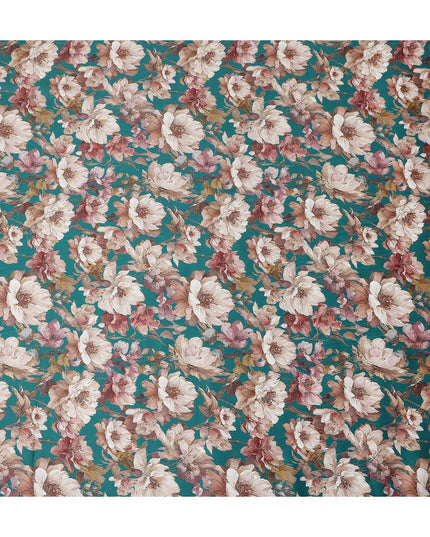 Teal Blush Cotton Satin Fabric 110cm