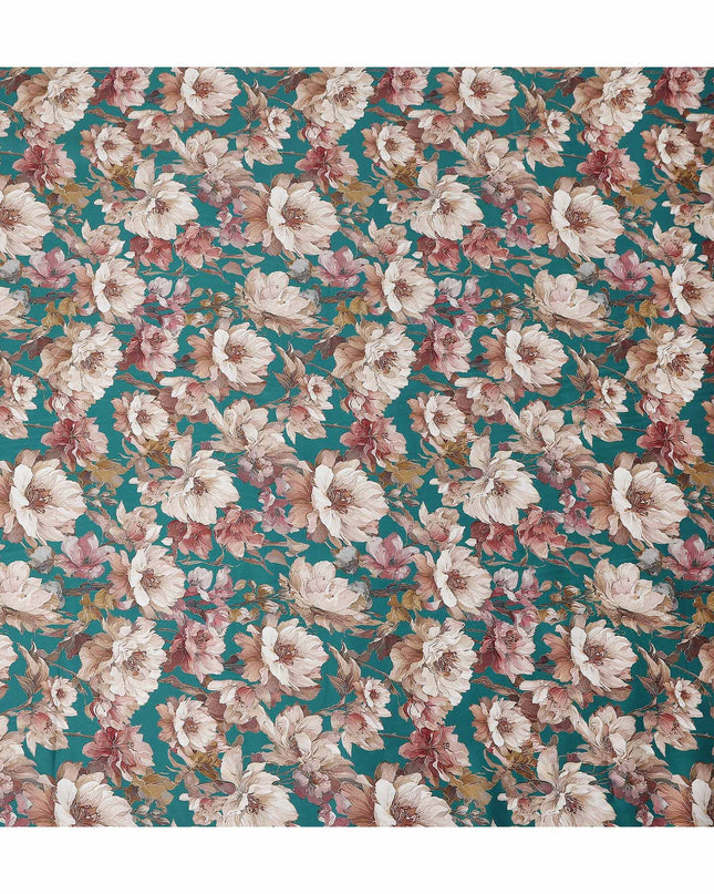 Teal Blush Cotton Satin Fabric 110cm