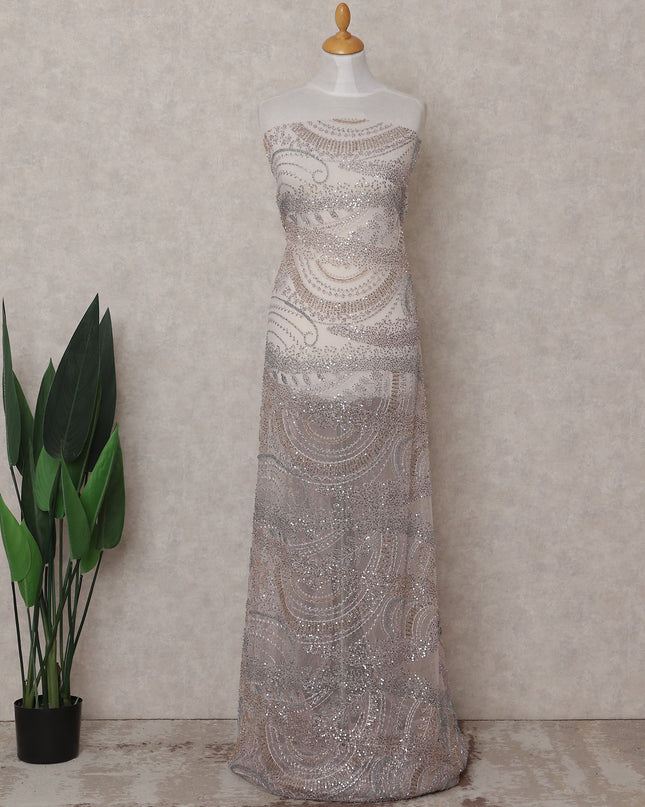 Light Pink Paisley Nylon Tulle Fabric 140cm