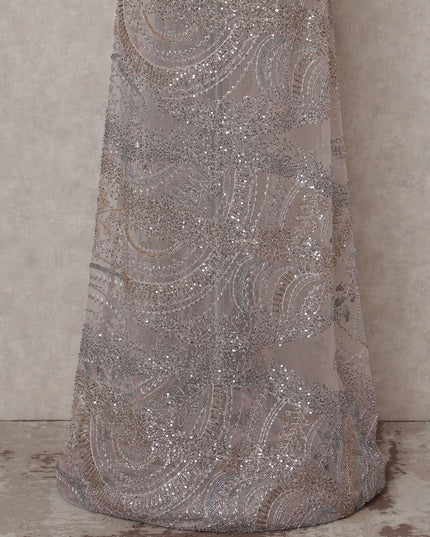 Light Pink Paisley Nylon Tulle Fabric 140cm