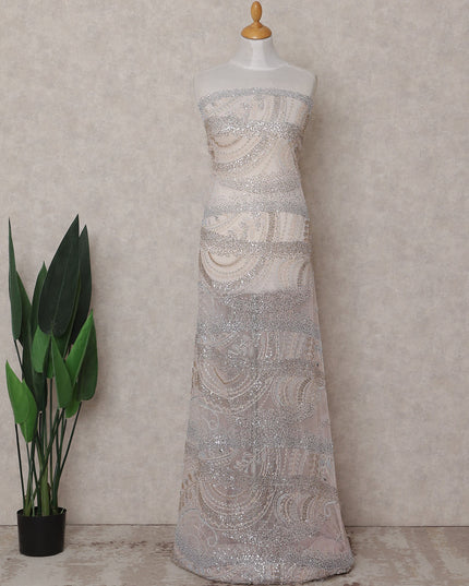 Light Pink Paisley Nylon Tulle Fabric 140cm