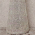 White Paisley Nylon Tulle Fabric 140cm