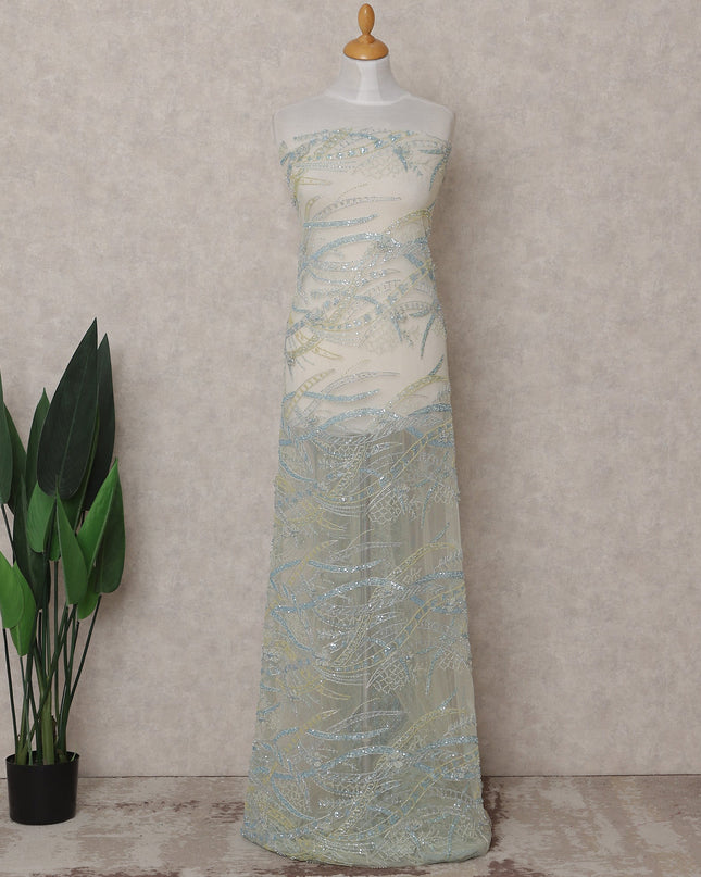 Green Abstract Nylon Tulle Fabric 140cm