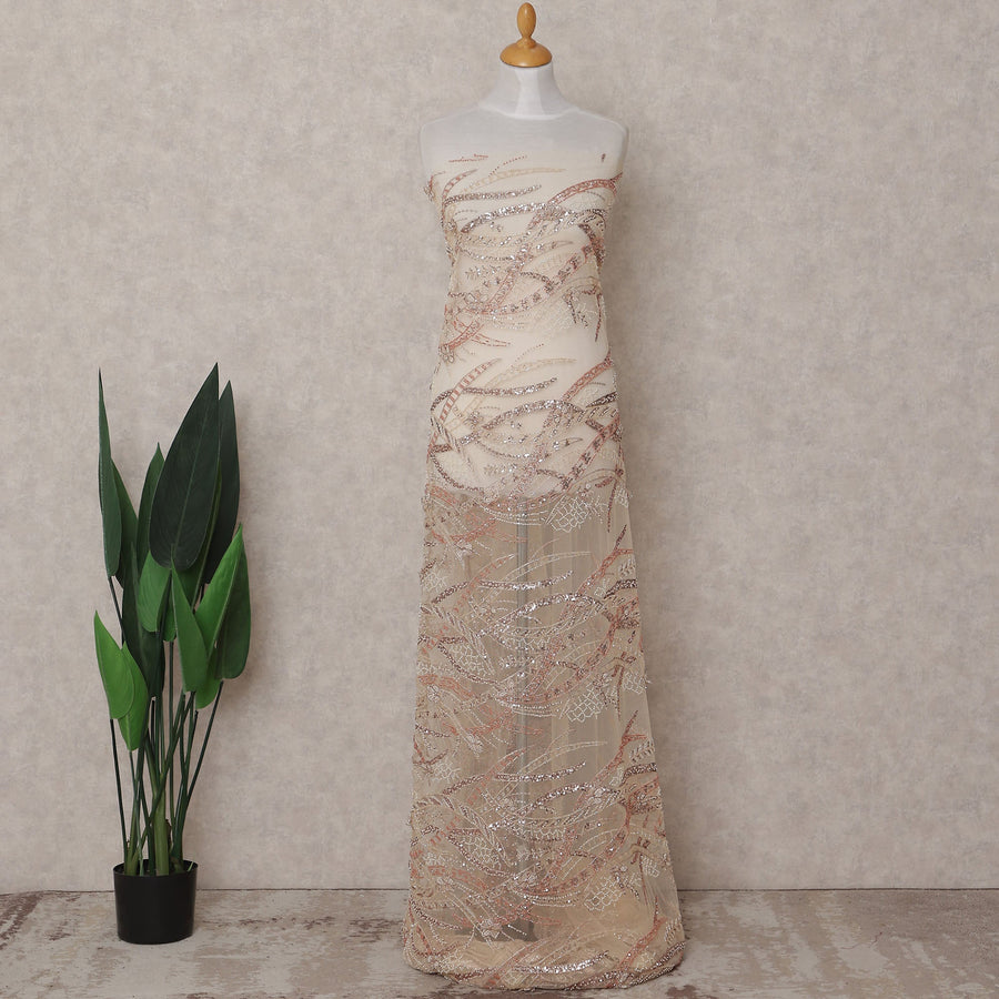 Peach Leaf Nylon Tulle Fabric 140cm