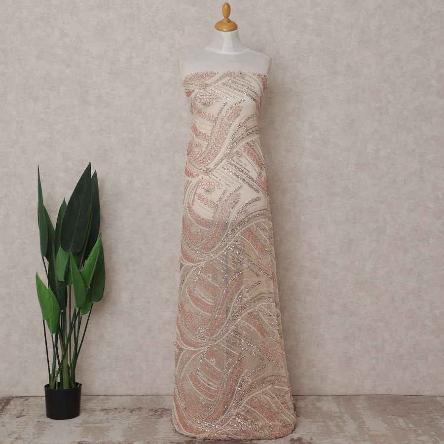 Peach Leaf Nylon Tulle Fabric 140cm