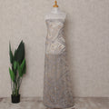 Beige Leaf Nylon Tulle Fabric 140cm