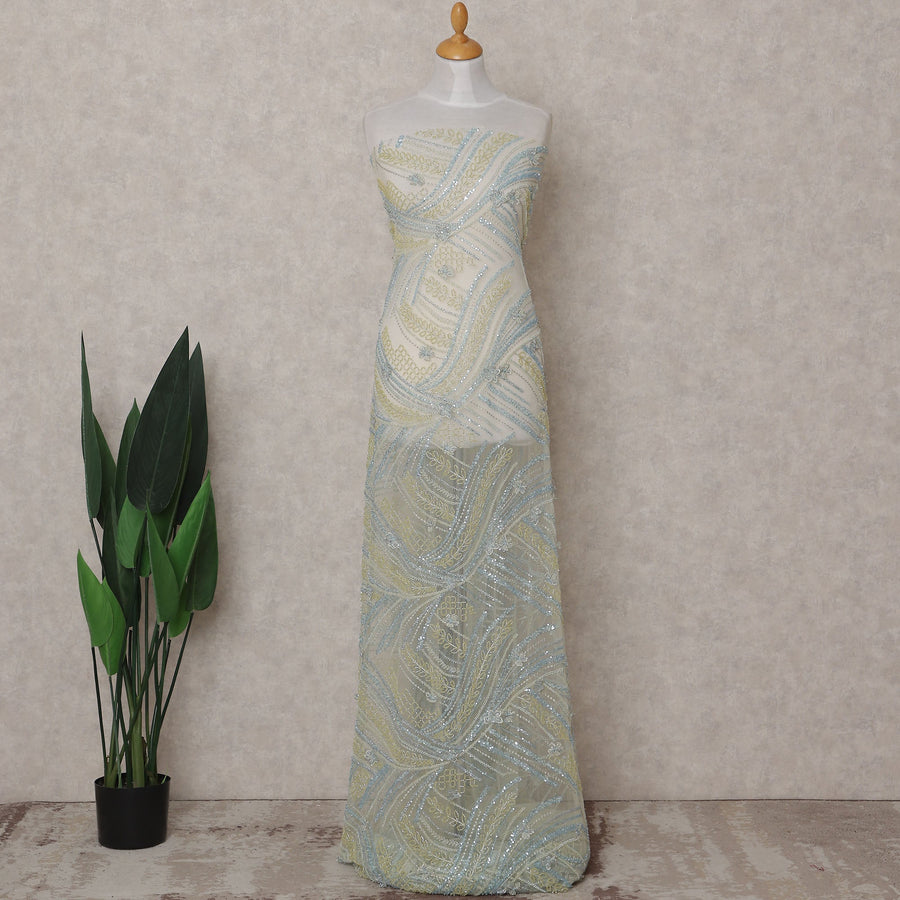Green Leaf Nylon Tulle Fabric 140cm