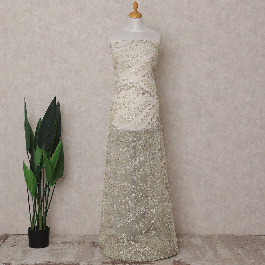Light Yellow Leaf Nylon Tulle Fabric 140cm
