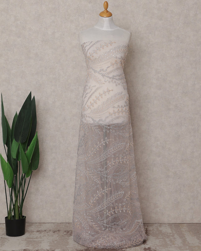 Light Pink Leaf Nylon Tulle Fabric 140cm