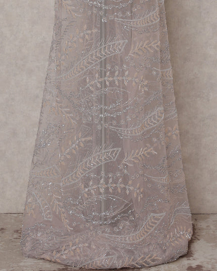 Light Pink Leaf Nylon Tulle Fabric 140cm