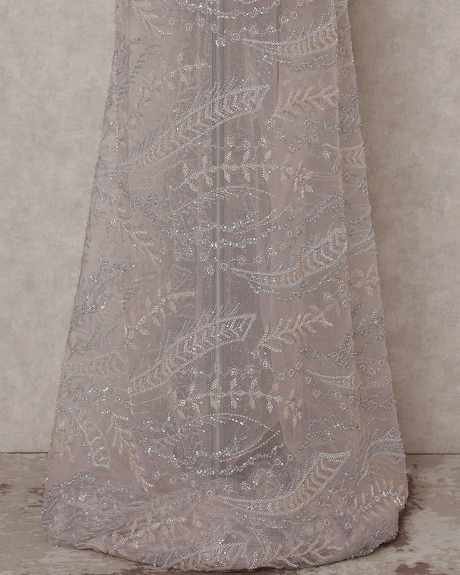 Light Pink Leaf Nylon Tulle Fabric 140cm
