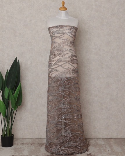 Brown Leaf Nylon Tulle Fabric 140cm
