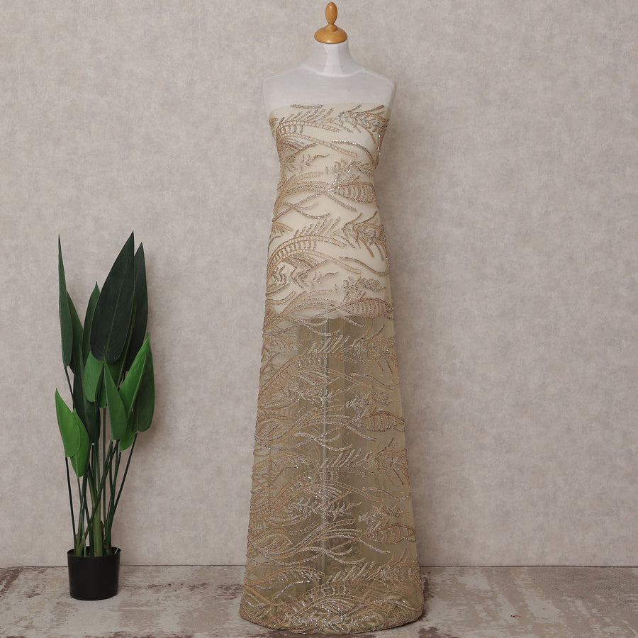 Gold Leaf Nylon Tulle Fabric 140cm