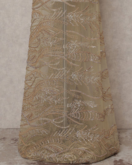 Gold Leaf Nylon Tulle Fabric 140cm